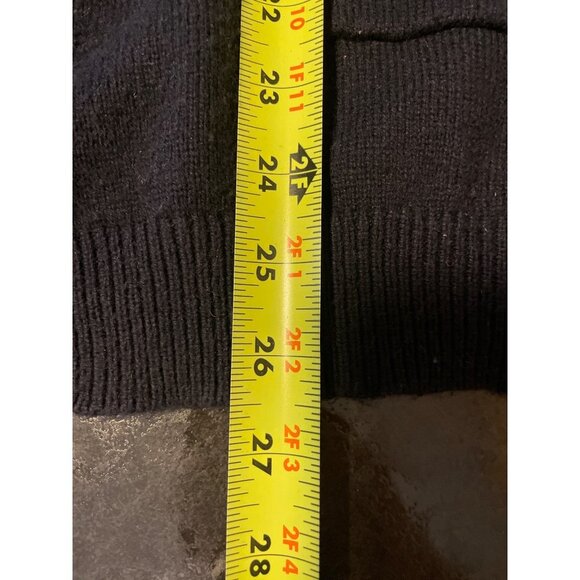 Alan Flusser Shawl Collar Navy Knit Buttoned Long Sleeve Cardigan Sweater - Picture 10 of 10